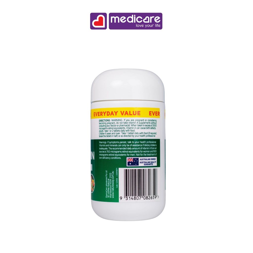 Viên uống NATURE'S WAY Complete Multivitamin hộp 100 viên và 200 viên