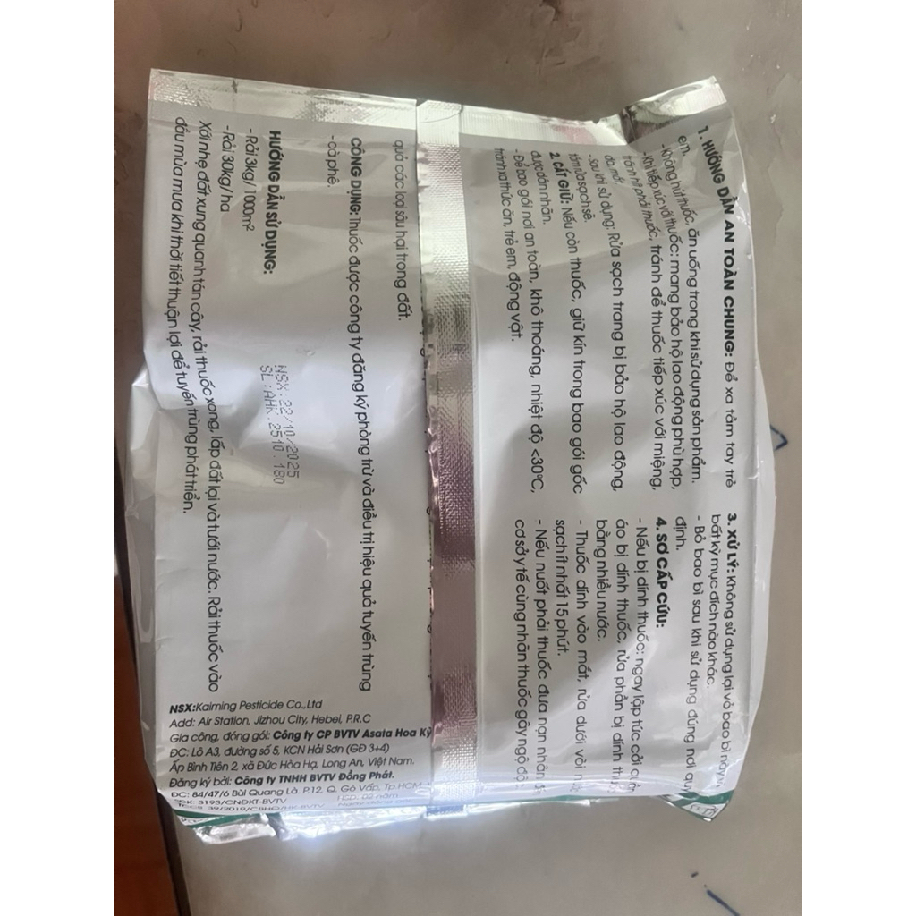 Nocap Bocap 5Gr- Rải đất phòng nấm tuyến trùng cà phê- Gói 1 kg