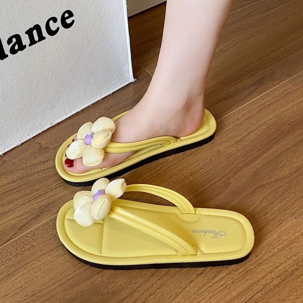 Dép Nữ Quai Kẹp Hoa 3D Siêu Xinh, Dép Đi Xỏ Ngón Êm Chân, Chống Trơn Trượt, Phong Cách Hàn Quốc