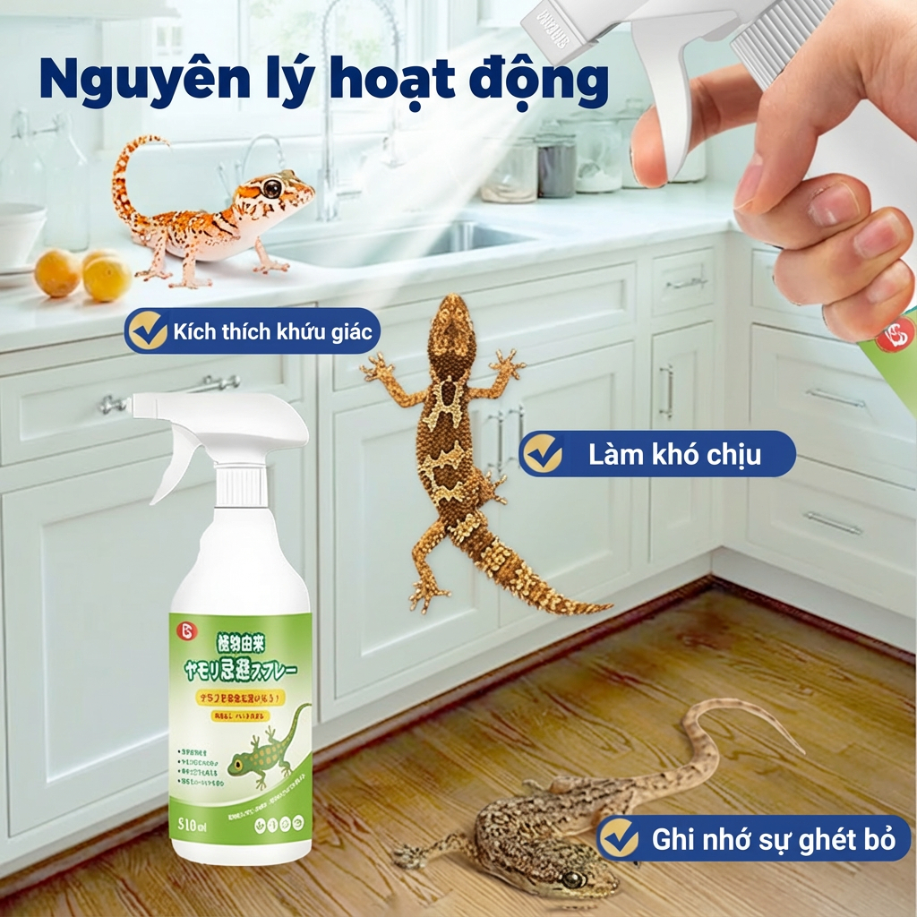 🦎 Xịt là thằn lằn biến mất ngay! 🦎 Xịt xua thằn lằn 510ml, công thức tự nhiên, Nhật Bản nghiên cứu mới nhất