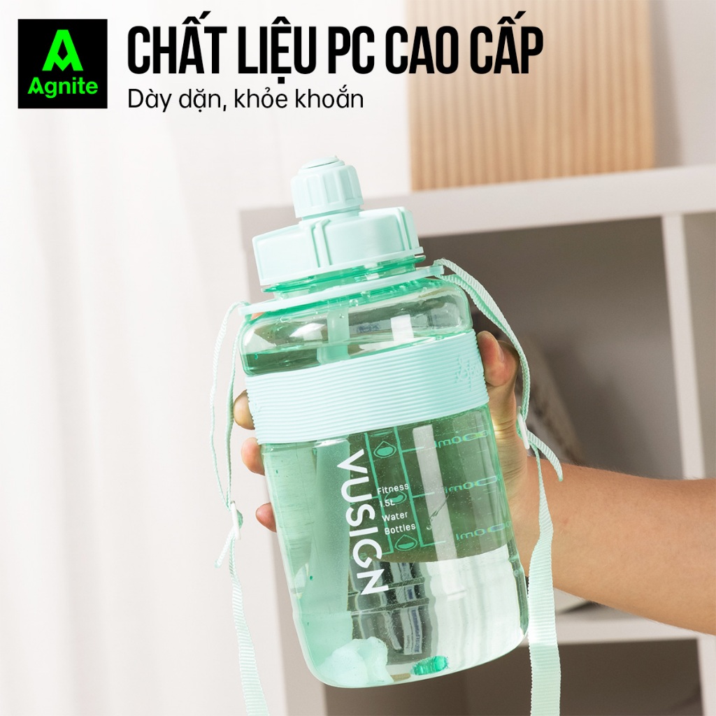 Bình nước KHỔNG LỒ, bình đựng nước 2L chính hãng AGNITE, có giấy kiểm định chất lượng nhựa - nhiều màu sắc bắt mắt
