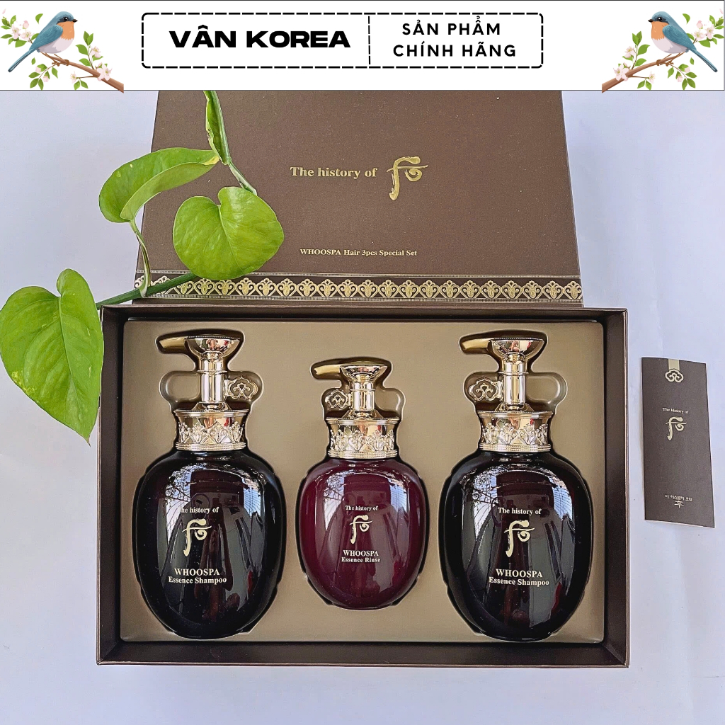 G01. Set Gội Xả Whoo Đông Y Spa 2 Gội 350ml và Xả 220ml Dưỡng Tóc Mềm Mượt Hương Thơm Nhẹ Nhàng