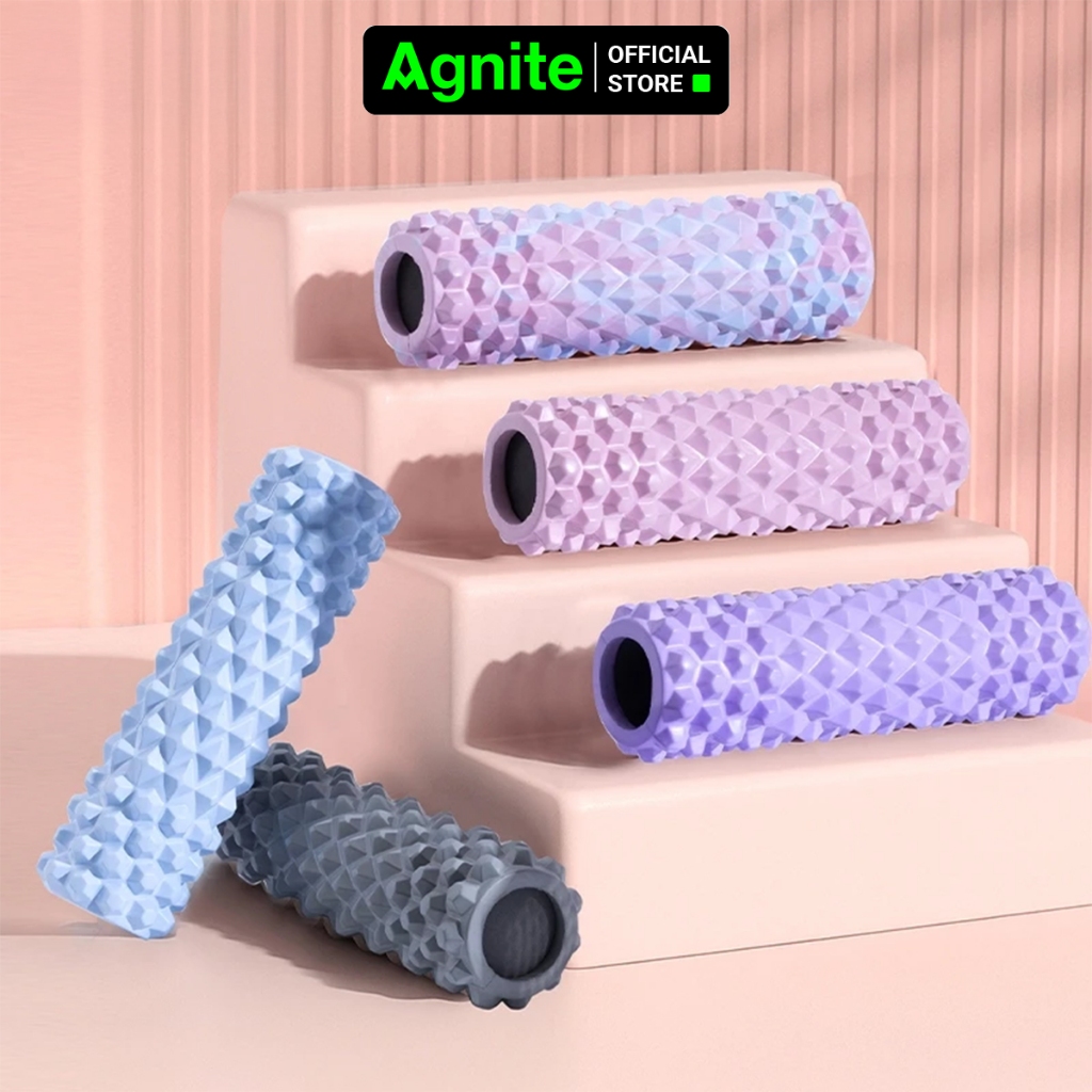 Con Lăn Massage giãn cơ Yoga Foam Roller phục hồi sau tập gym giúp thon gọn, săn chắc cơ bắp AGNITE