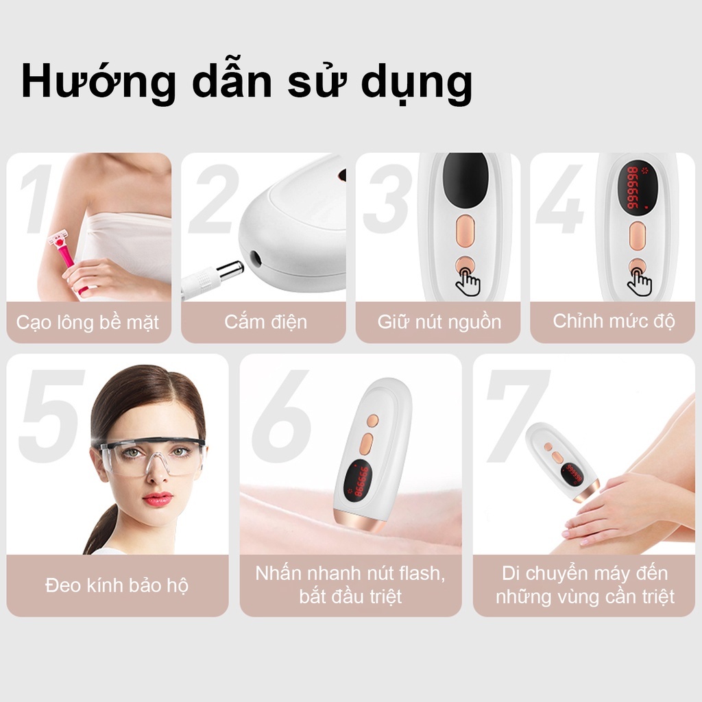 Máy Triệt Lông Mini RUGGO, NĂNG LƯỢNG 19J Rút Ngắn Thời Gian Loại Bỏ Lông Vĩnh Viễn Tại Nhà, Triệt Lạnh IPL TRẺ HÓA DA | BigBuy360 - bigbuy360.vn