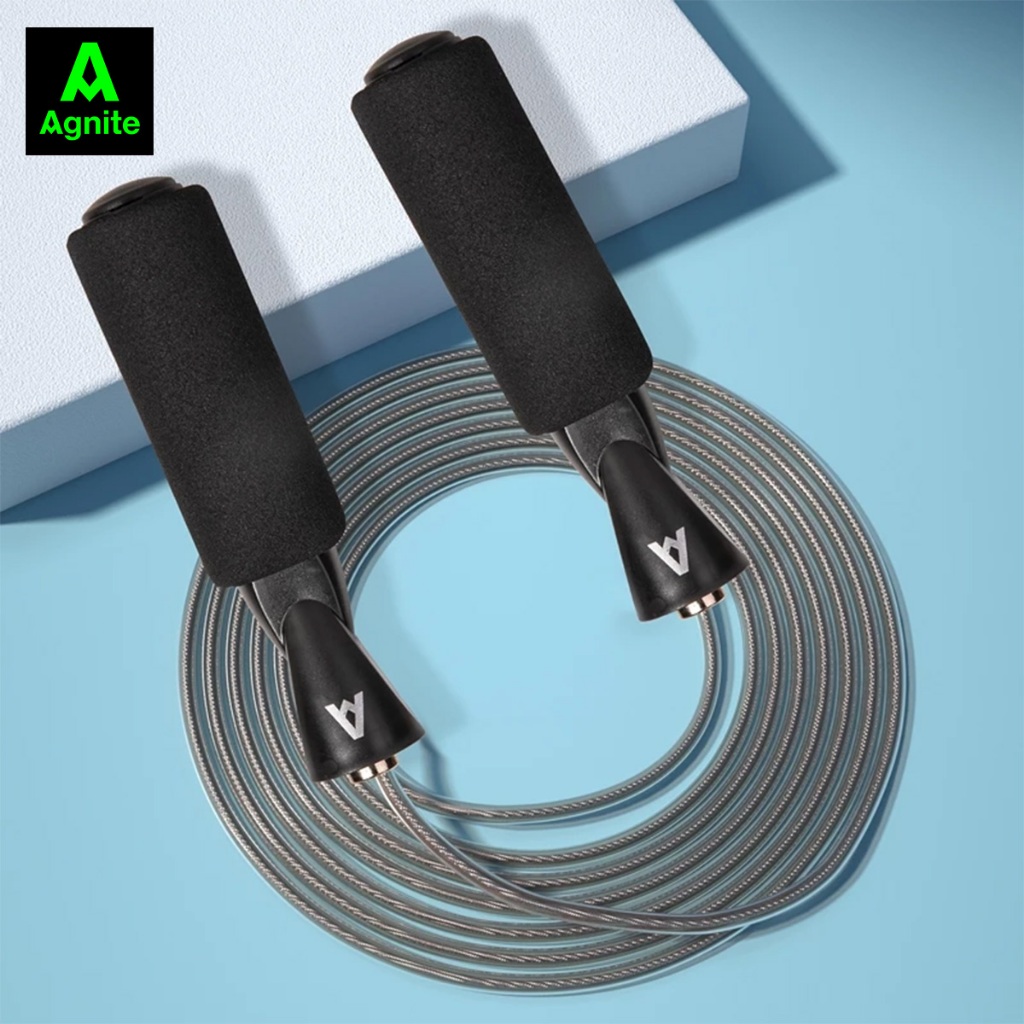 Dây Nhảy Thể Dục Lõi Bông Agnite Đếm Số Cơ Tay Cầm Xốp Màu Pastel Có Thể Điều Chỉnh Độ Dài Giá Rẻ Chất Lượng Cao