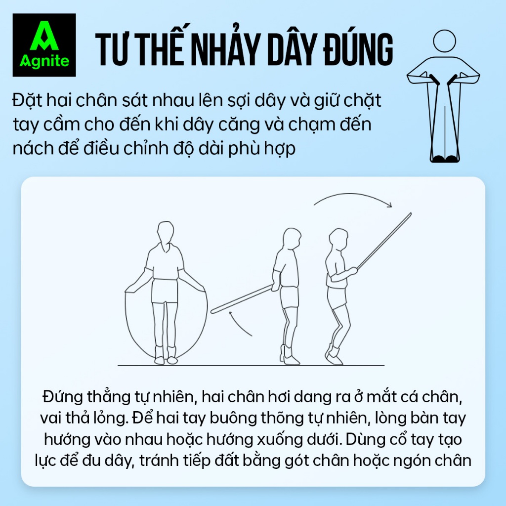 Dây Nhảy Thể Dục Lõi Bông Agnite Đếm Số Cơ Tay Cầm Xốp Màu Pastel Có Thể Điều Chỉnh Độ Dài Giá Rẻ Chất Lượng Cao