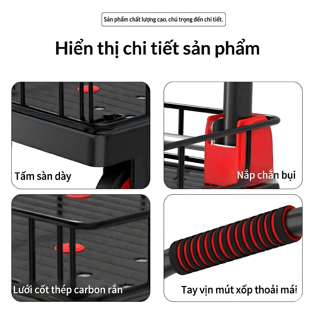 xe đẩy hàng, xe kéo hàng reaim xe đẩy hàng rào tải trọng 600kg gấp gọn tiện lợi kèm dây da hàng hóa khó rơi ra