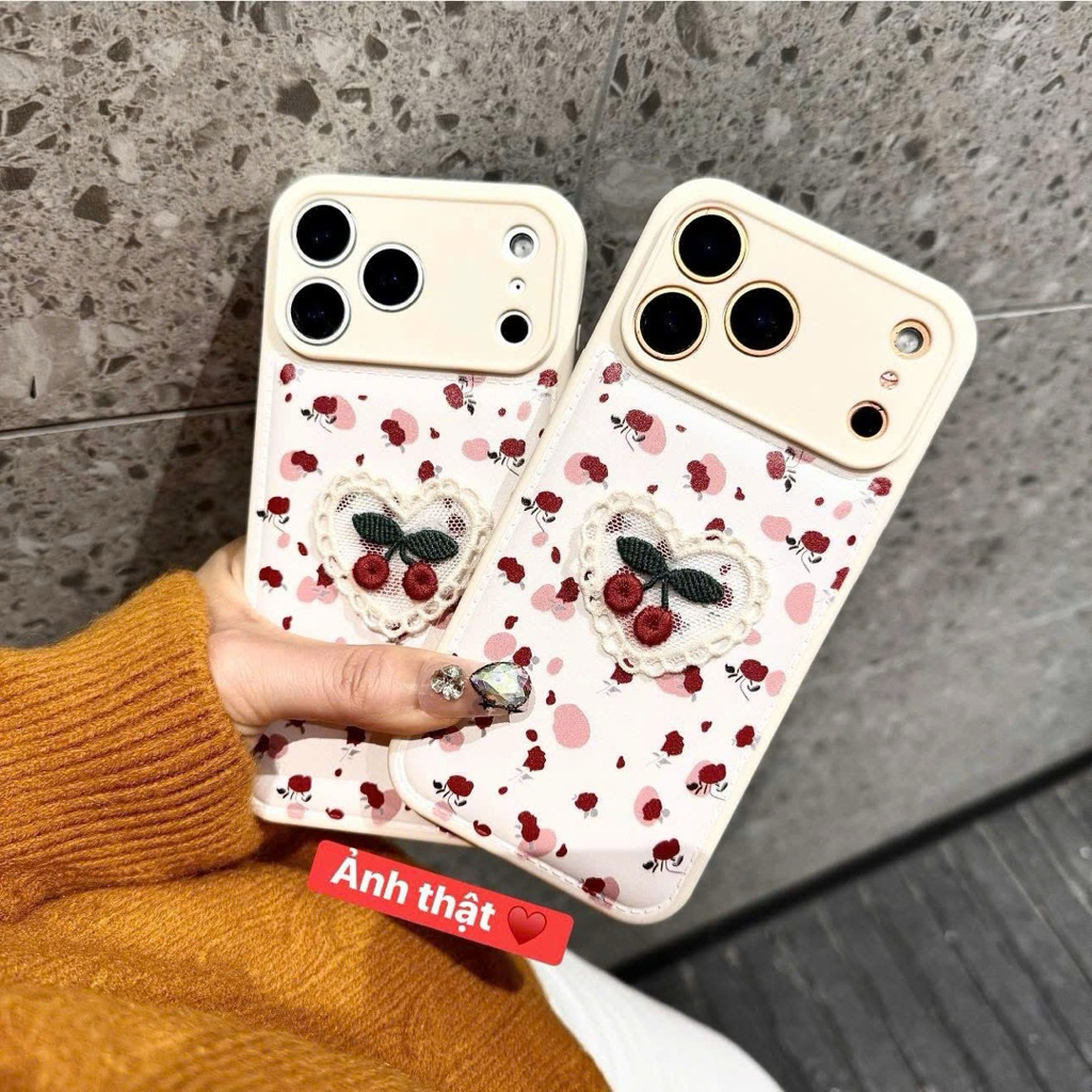 Ốp Lưng Iphone Trái Tim Cherry Cherry Vintage Heart Nữ Tính | Đơn Giản| Nắng Case