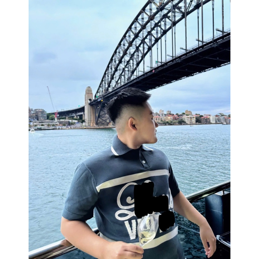⚡️[Hight Quality] Áo Polo Len Nam Nữ \/ Navy Cream Shirts - Điểm Nhấn Chữ Thêu Uốn Lượn Cao Cấp Loại 1