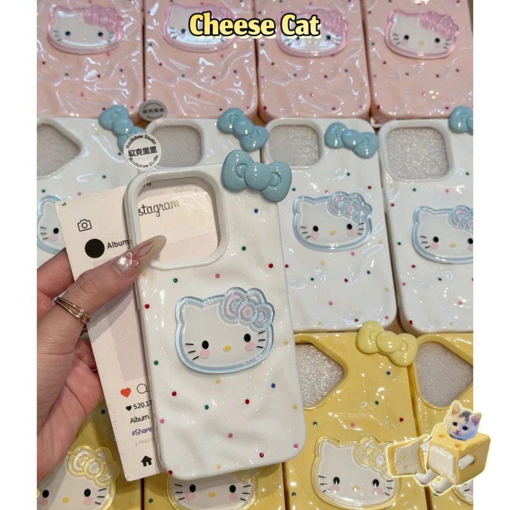 phong cách cô gái hàn quốc ins Kitty chấm đen Ốp điện thoại đơn giản cho iPhone 14 15 16 13 12 11 17 Pro Max Xs Max XR