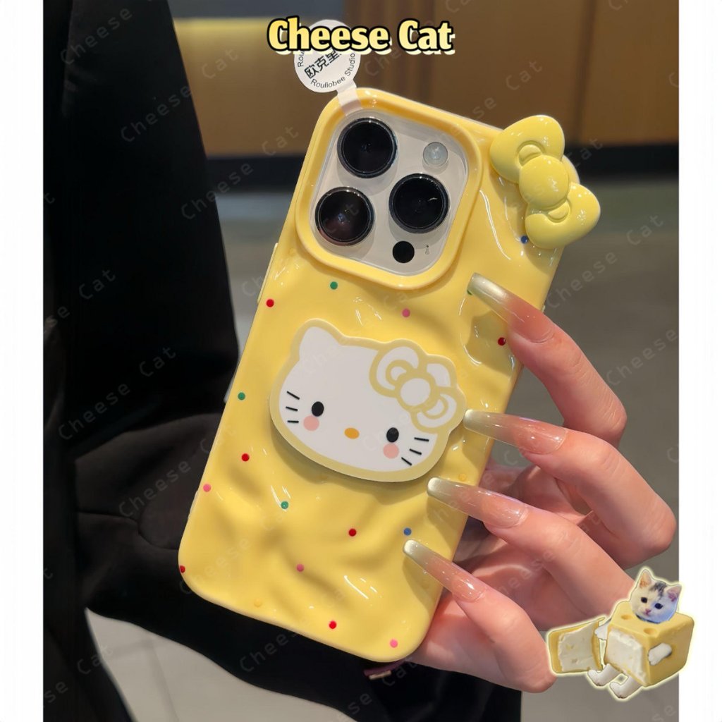 phong cách cô gái hàn quốc ins Kitty chấm đen Ốp điện thoại đơn giản cho iPhone 14 15 16 13 12 11 17 Pro Max Xs Max XR