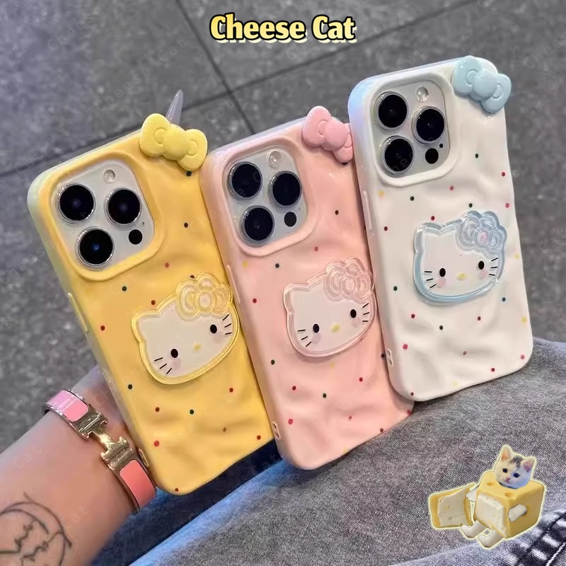 phong cách cô gái hàn quốc ins Kitty chấm đen Ốp điện thoại đơn giản cho iPhone 14 15 16 13 12 11 17 Pro Max Xs Max XR