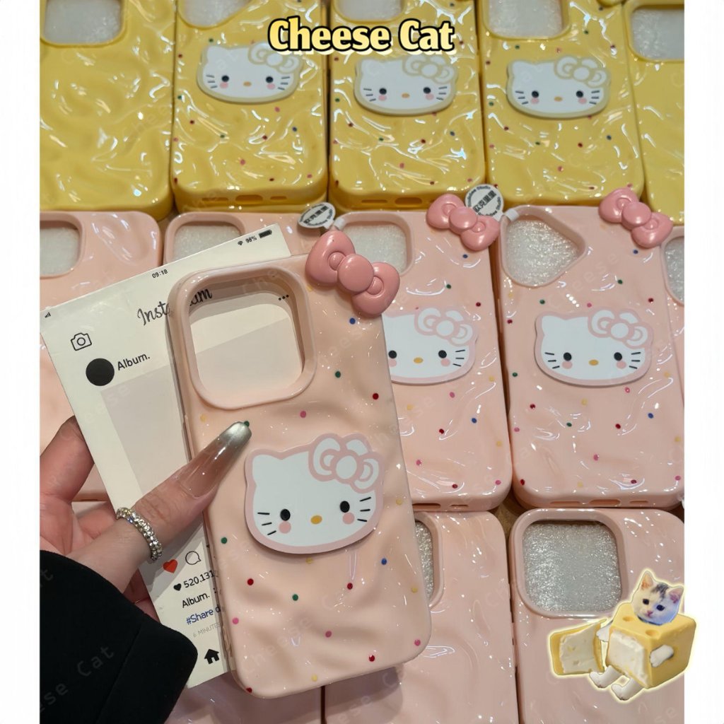 phong cách cô gái hàn quốc ins Kitty chấm đen Ốp điện thoại đơn giản cho iPhone 14 15 16 13 12 11 17 Pro Max Xs Max XR
