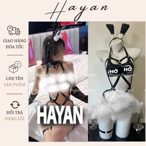 CP22 Đồ ngủ cosplay da lưới kèm bờm thỏ, coslay quyến rũ gợi cảm CP22