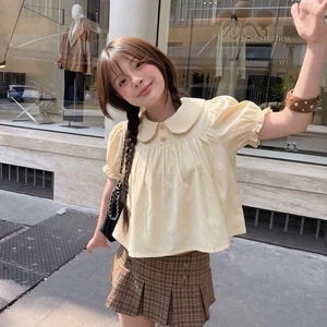 Áo babydoll tay phồng cổ sen đính nút Millie ୨୧ by Vintagevibes.