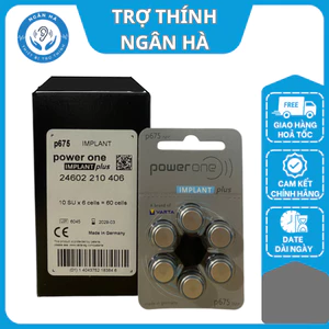 Pin Trợ Thính PowerOne 675 Implant nhập khẩu Đức dành cho máy Điện cực ốc tai - Vỉ 6 viên