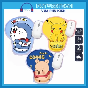 Lót chuột máy tính có đệm đỡ cổ tay đỡ tay chống mỏi tay nhiều hình picachu doaremon