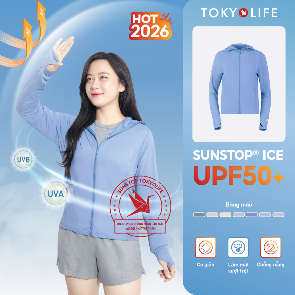 [LIVESTREAM] Áo khoác chống nắng nữ TOKYOLIFE SunStop Ice siêu mát lạnh thoáng khí có mũ rộng vành 40000092