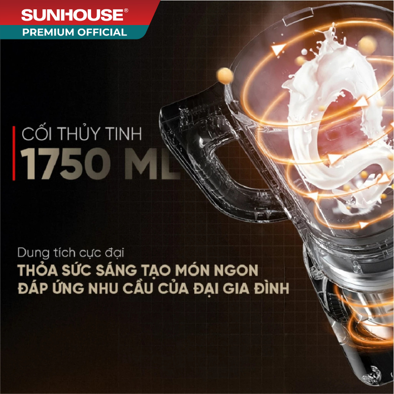 Máy làm sữa hạt đa năng Sunhouse SHD5266 - Đa chức năng xay nấu - Công suất tới 1700W - Dung tích 1750ml