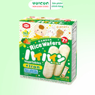 Bánh gạo ăn dặm Haihain Kameda Nhật Bản cho bé từ 7 tháng tuổi giàu Canxi dễ tan vị sữa/ vị rau củ