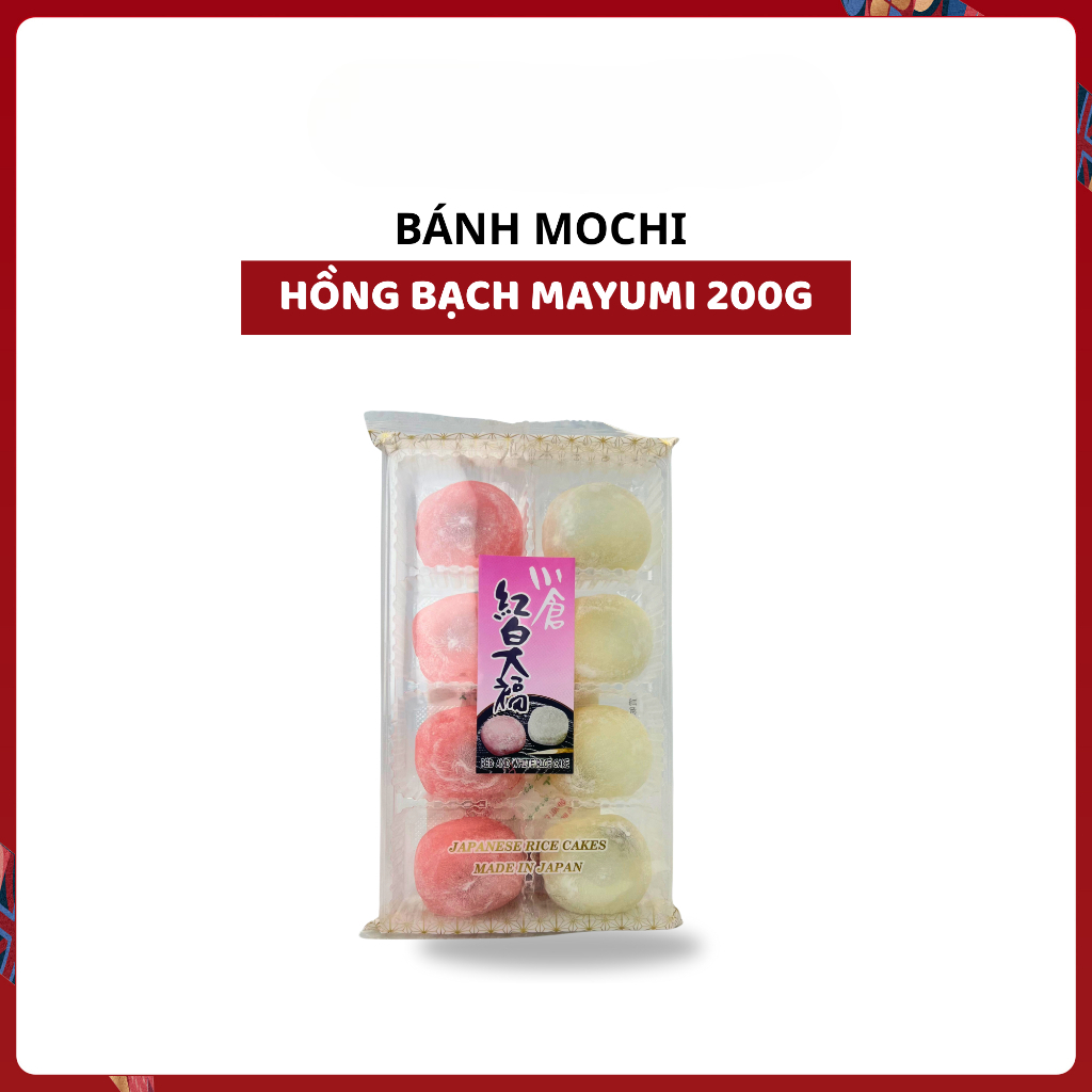 Bánh Mochi Mayumi 200g Nhật Bản - Vị Dâu Tây/Đào/Hồng Bạch/Matcha/Thanh Yên/Socola JAPAUS GOURMET