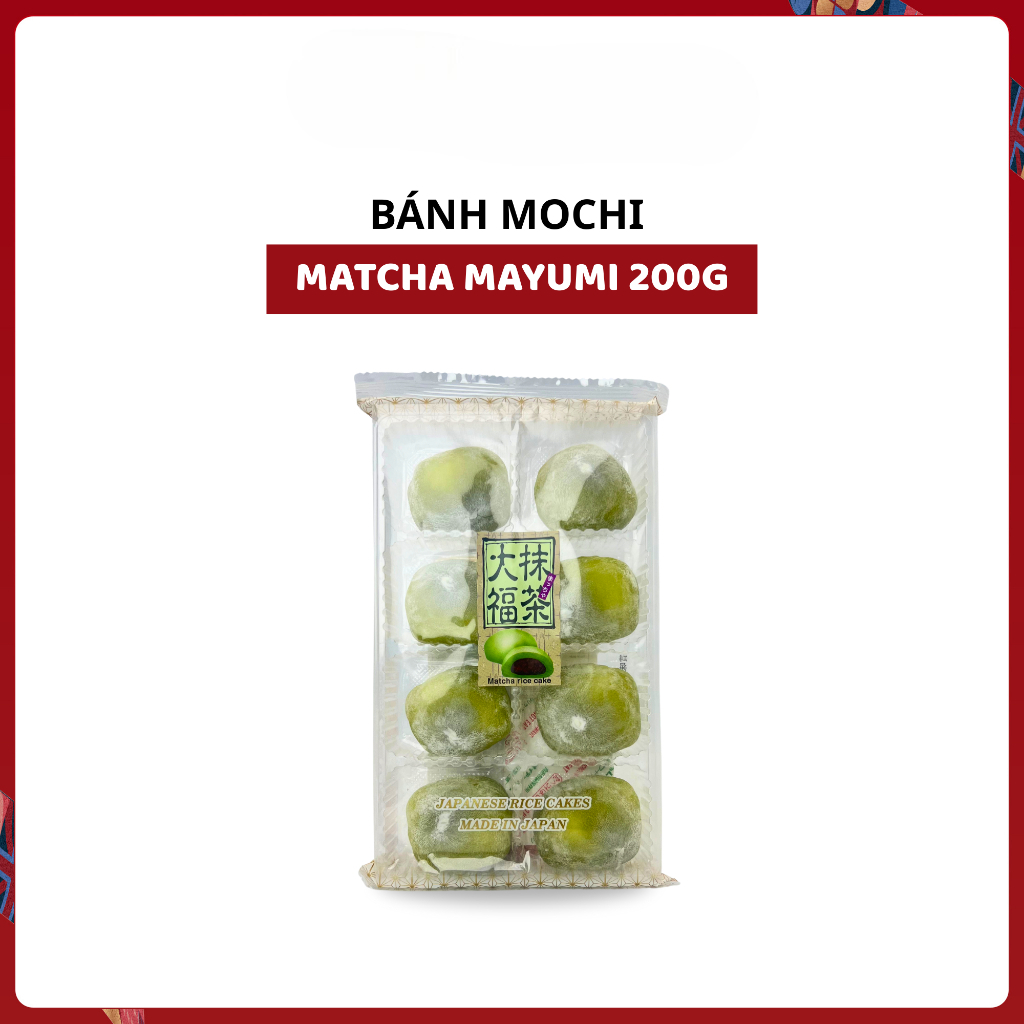 Bánh Mochi Mayumi 200g Nhật Bản - Vị Dâu Tây/Đào/Hồng Bạch/Matcha/Thanh Yên/Socola JAPAUS GOURMET