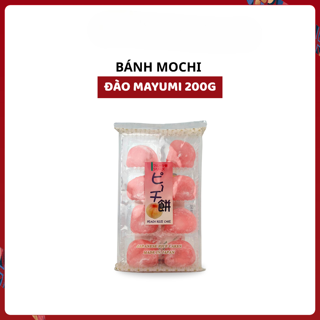 Bánh Mochi Mayumi 200g Nhật Bản - Vị Dâu Tây/Đào/Hồng Bạch/Matcha/Thanh Yên/Socola JAPAUS GOURMET
