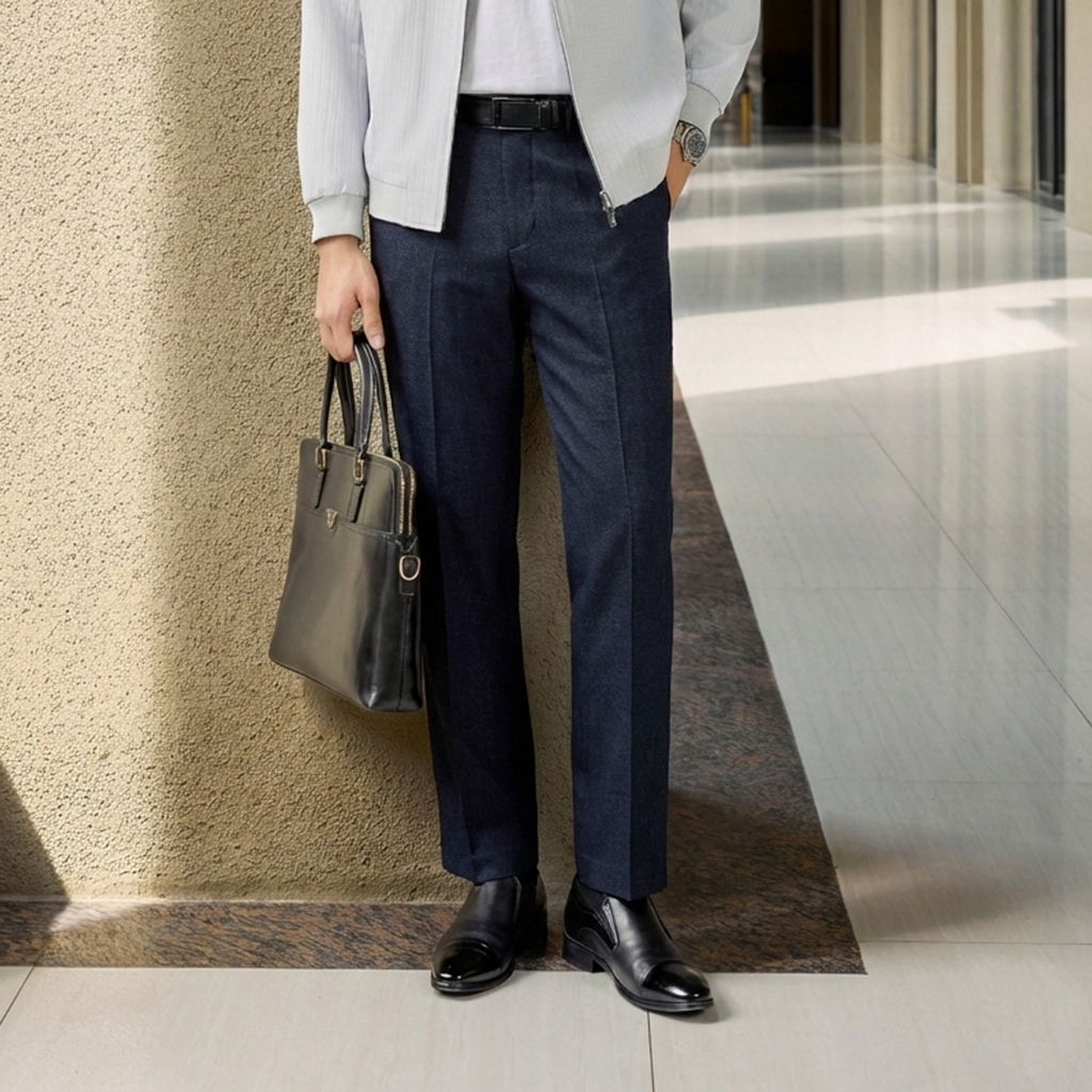 Quần âu nam trung niên MASCULINE MKL600 - Form đứng dáng vải cotton rayon thoáng mát co giãn nhẹ
