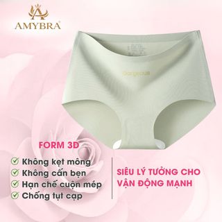 [ BST 2026 ] Quần Lót Nữ Su Lạnh Màu Basic, Quần Chip Nữ Cao Cấp Đáy Có Lót Kháng Khuẩn AMYBRA L057