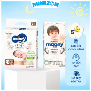 Tã Bỉm MOONY NATURAL Nội Địa Nhật dán/quần NB63-S58-M46-L38-L36-XL32