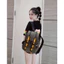 ⚡️[Hight Quality] Balo Nam Nữ \/ Chr1op Brown Backpack - Điểm Nhấn Hoa Nâu Phối Dây Vàng Cao Cấp Loại 1