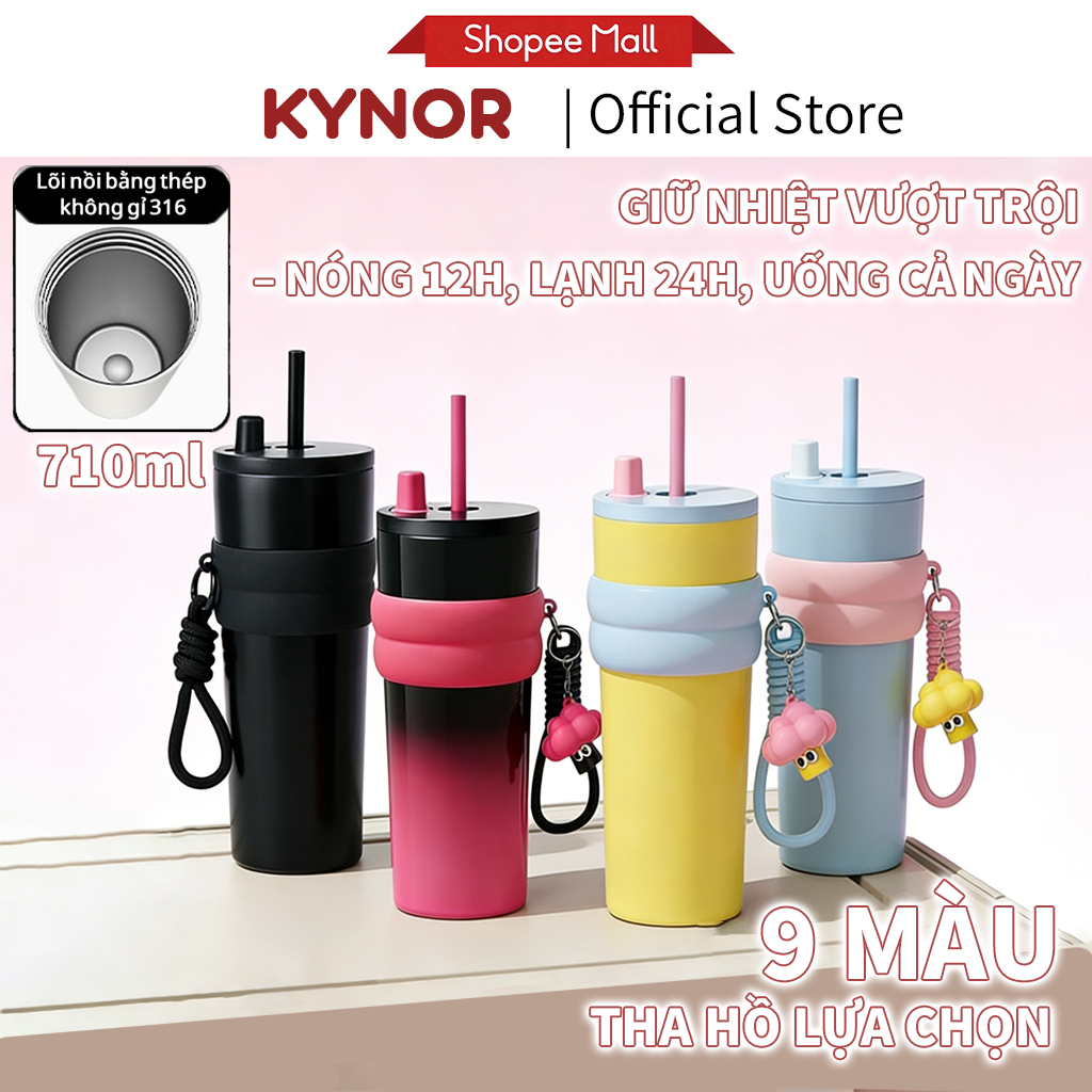 Bình Giữ Nhiệt KYNOR Lòng Gốm Dung Tích 710ml - 26oz Giữ Nóng 12H Giữ Lạnh 24H Màu ombre nha bạn.