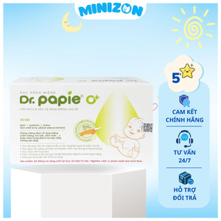 Gạc răng miệng cho bé Dr.Papie hộp 30 gói (từ 0 tháng)