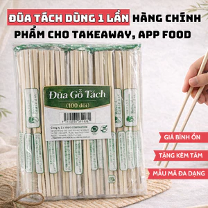100 Đôi Đũa Gỗ Tách 20cm Kèm Tăm – Opp Xanh Lá – Tiện Lợi, Đa Dụng, An Toàn Thực Phẩm
