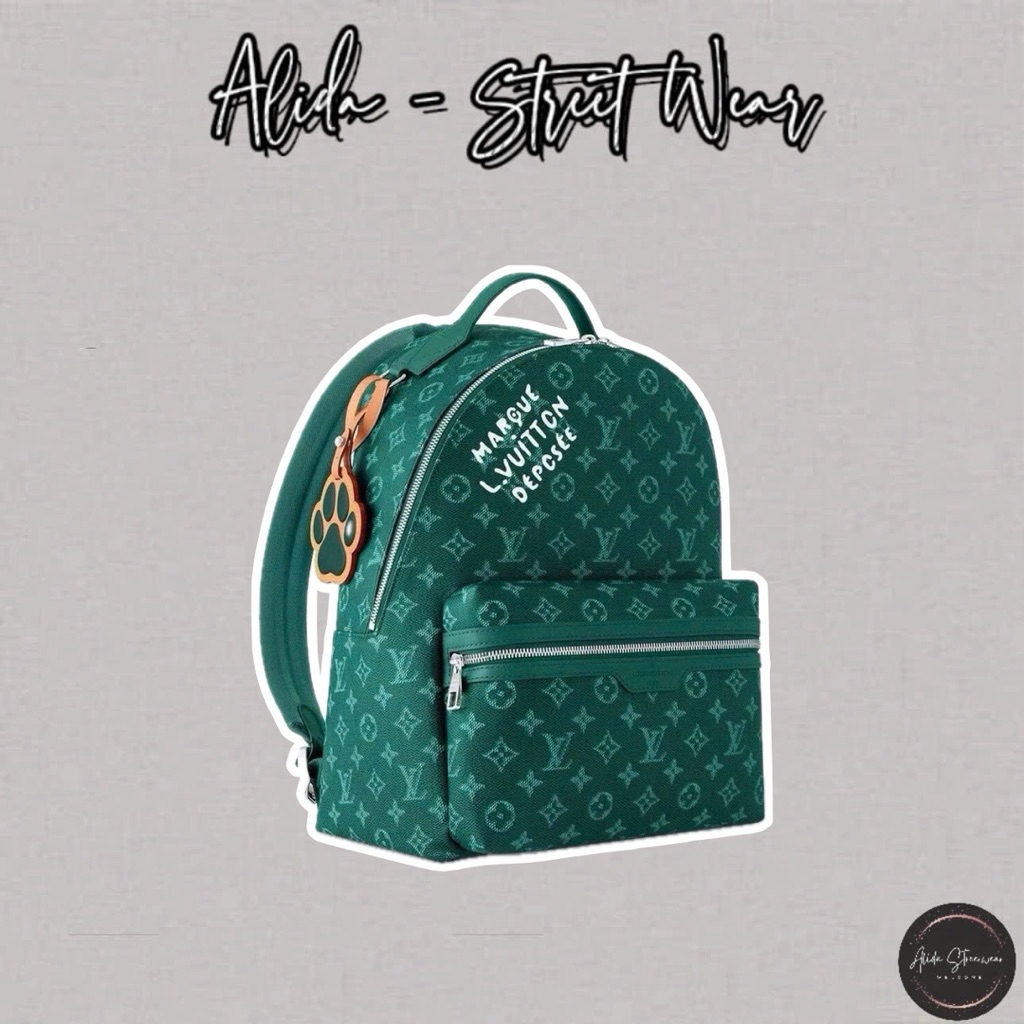 ⚡️[Hight Quality] Balo Nam Nữ \/ Green Backpack - Điểm Nhấn Hoa Xanh Lá Phối Tag Màu Sắc Cao Cấp Loại 1
