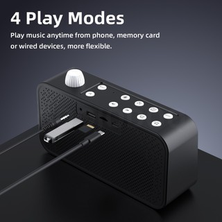 Loa Bluetooth Đồng Hồ Báo Thức GOOJODOQ Hiển Thị Thời Gian, Nhiệt Độ, Loa Stereo, Đèn Ngủ,Hỗ Trợ TF/USB/AUX/FM