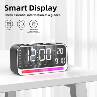 Loa Bluetooth Đồng Hồ Báo Thức GOOJODOQ Hiển Thị Thời Gian, Nhiệt Độ, Loa Stereo, Đèn Ngủ,Hỗ Trợ TF/USB/AUX/FM