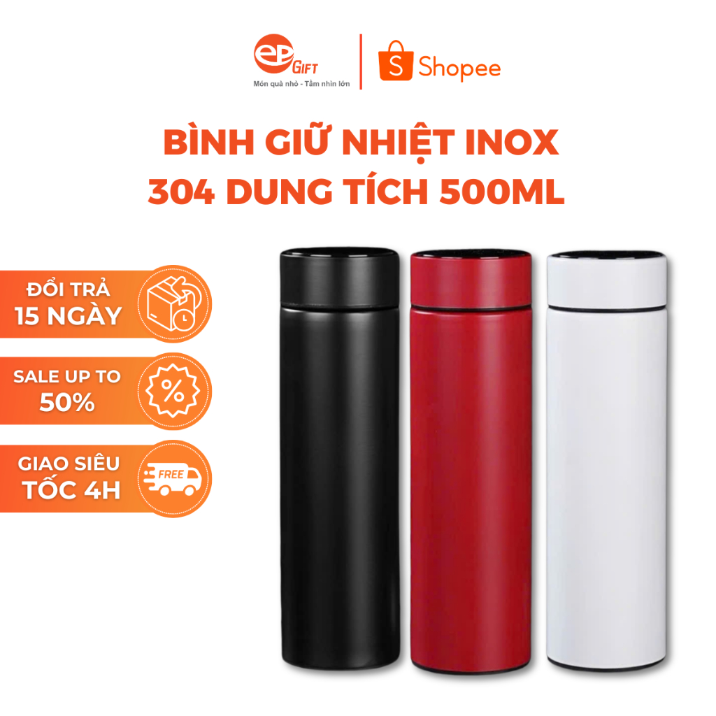 Bình Giữ Nhiệt Văn Phòng Chất Liệu Inox Giữ Nóng Lạnh Lâu Tiện Lợi Dung Tích 500ml