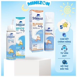Xịt mũi Sterimar nước biển sâu, xịt mũi cá heo xanh, cam Sterimar Pháp 100ml