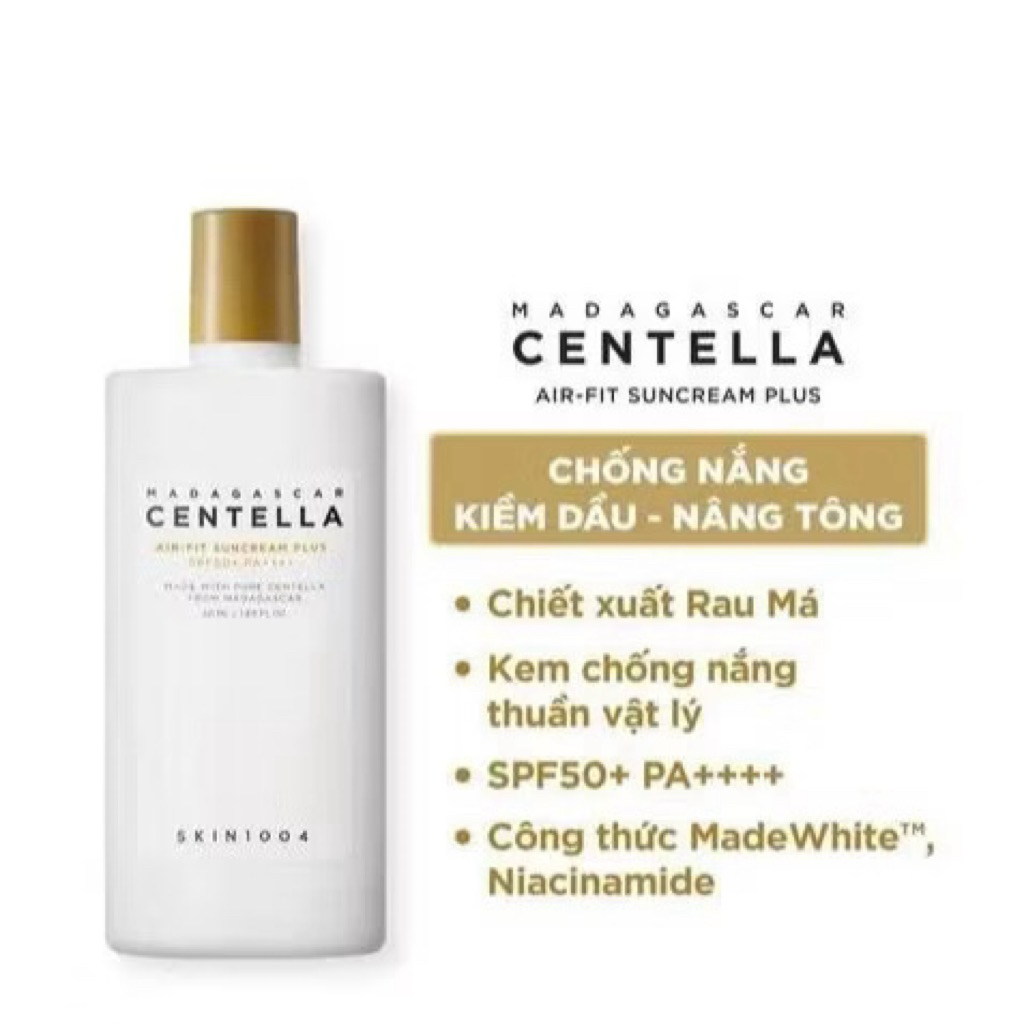 Kem chống nắng rau má SKIN1004 Madagascar Centella Air-Fit SunCream Plus SPF50+ PA++++ 50ml hạn 2028 IS14