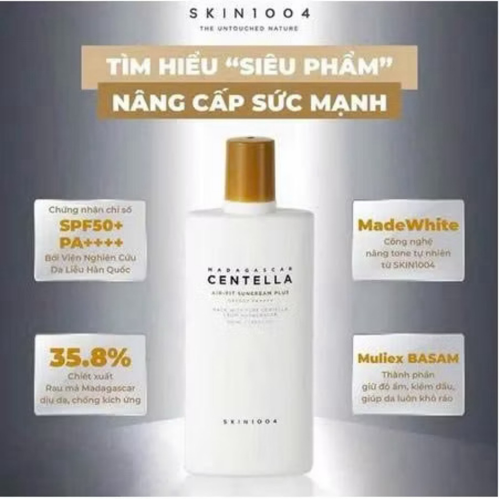Kem chống nắng rau má SKIN1004 Madagascar Centella Air-Fit SunCream Plus SPF50+ PA++++ 50ml hạn 2028 IS14