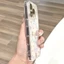 Gỗ hoa nhỏ phù hợp với vỏ điện thoại iPhone 17 Pro Max, iPhone 16 trong suốt, 15/14 Pro hút từ