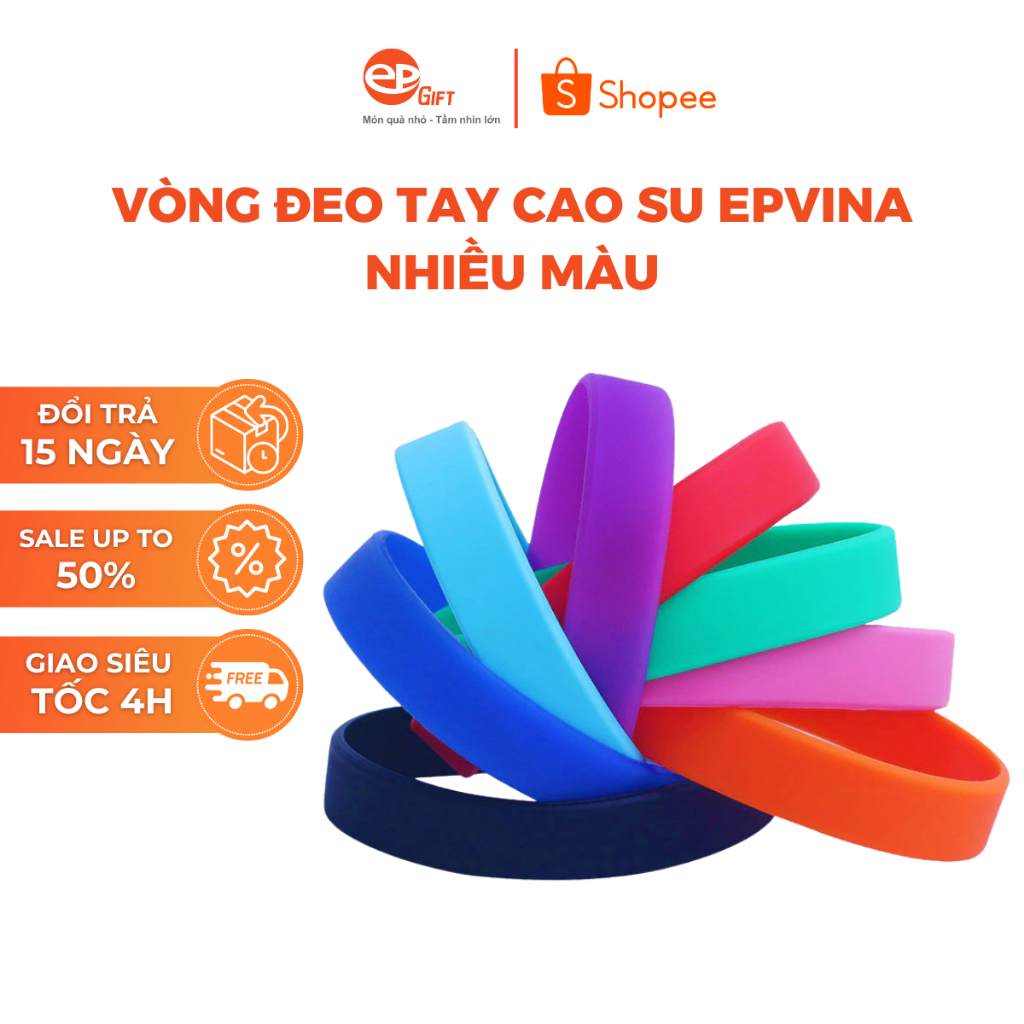 Vòng Tay Cao Su Trơn Nhiều Màu Sắc Nổi Bật Chất Liệu An Toàn Bền Bỉ Co Giãn Tốt