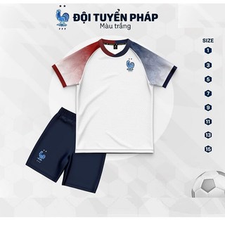 Bộ Quần Áo Bóng.Đá Trẻ Em –  Đội Tuyển Pháp (Vải Thun)