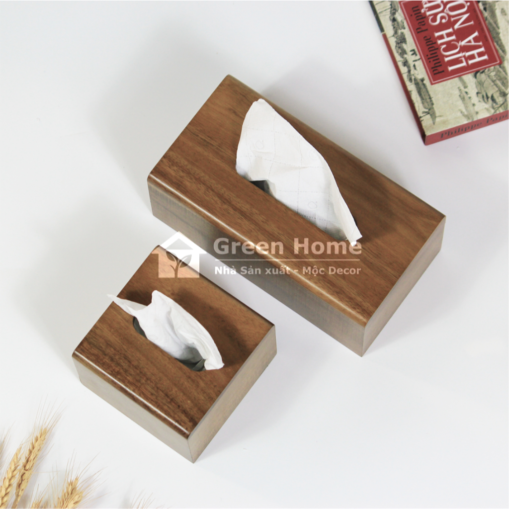 Hộp Đựng Giấy Ăn Cao Cấp, Hộp Đựng Giấy Ăn Bằng Gỗ Tự Nhiên Phù Hợp Cho Khăn Giấy Tối Đa 200x100mm
