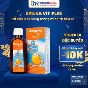 Chai uống Omega Vit Plus BOTAFARMA bổ não mắt sáng thông minh từ dầu cá Omega 3, Vitamin và khoáng chất Chai 100ml