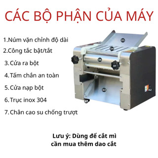 Máy Cán Bột Công Nghiệp 30cm  – Cán Bột Mì, Bánh Bao, Đa Năng, Năng Suất Cao,Cho Nhà Hàng, Quán Ăn -VILUMI