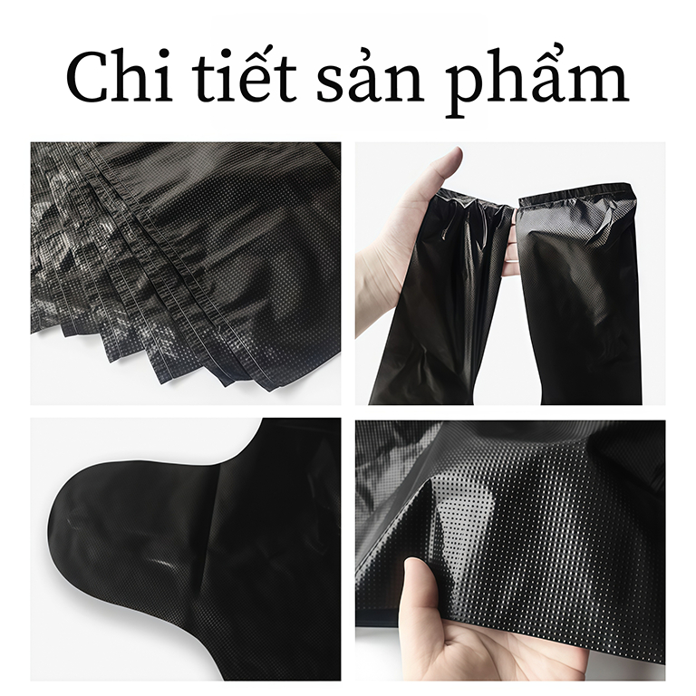 Túi rác dạng áo khoác dày màu đen, túi nhựa đựng rác cầm tay dùng trong nhà bếp