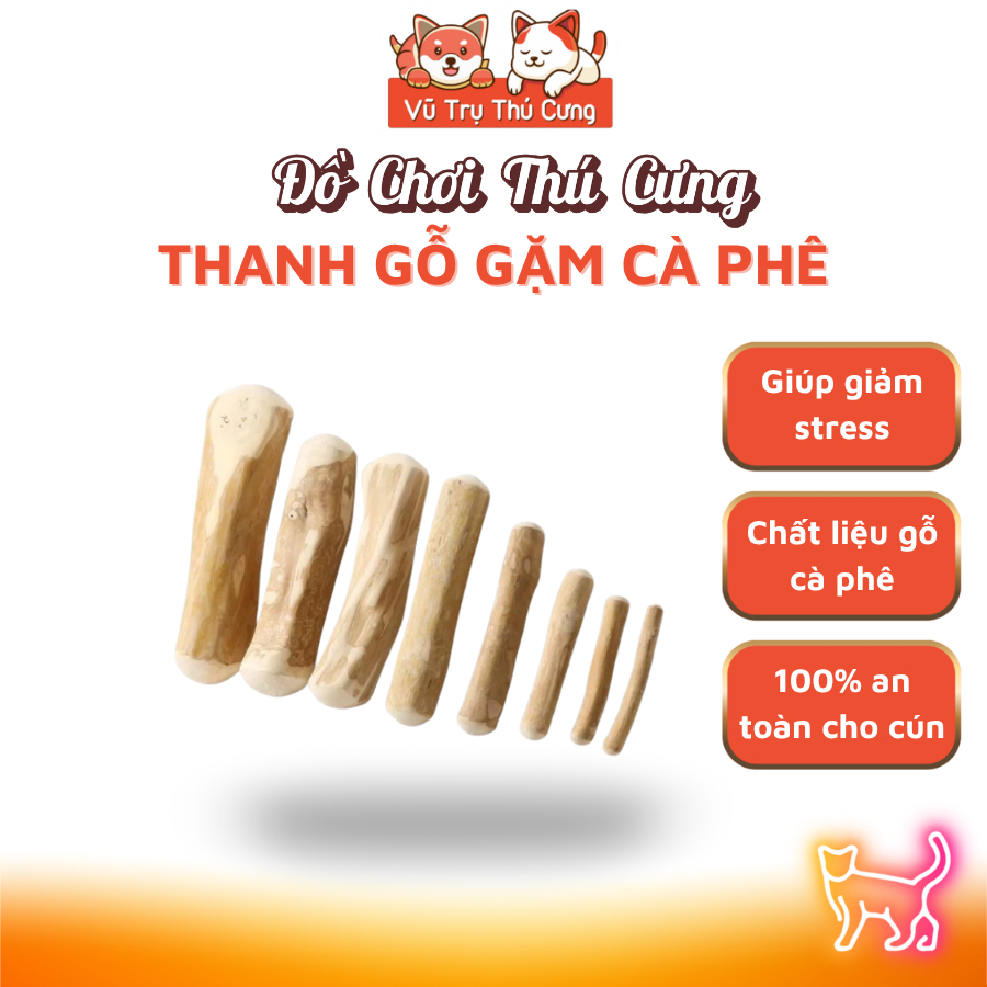 Đồ Chơi Cho Chó Thanh Gỗ Gặm Cà Phê Pecow
