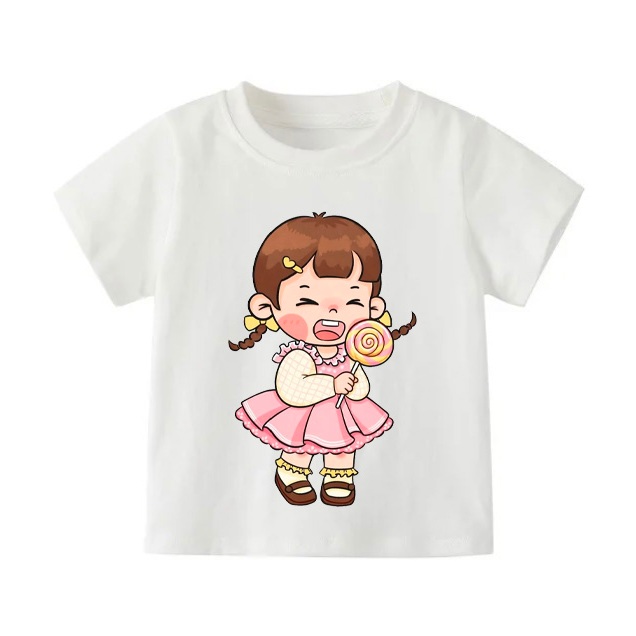 👕 Áo Thun Bé Gái mềm mịn thoáng mát in hình dễ thương 👕 AT670